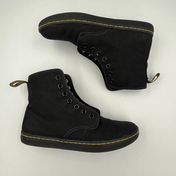 Dr. Martens Women's Alfie Black Canvas Boot Shoe size 6 - Picture 2 of 8